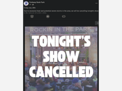Parkway Bank Park Friday Night Concert Cancelled Due To Weather