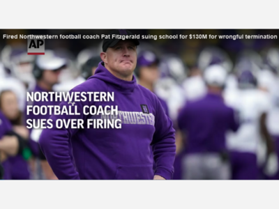 Breaking Sports News: Ex-Northwestern Football Coach Pat Fitzgerald Sues For 130 Million