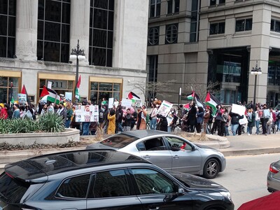 Pro-Palestine March Downtown Chicago Saturday March 16